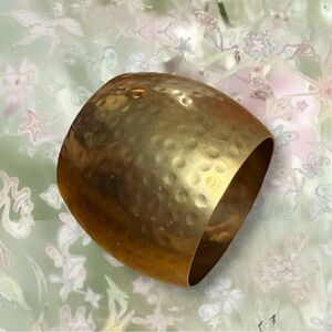 Gold hammered bracelet